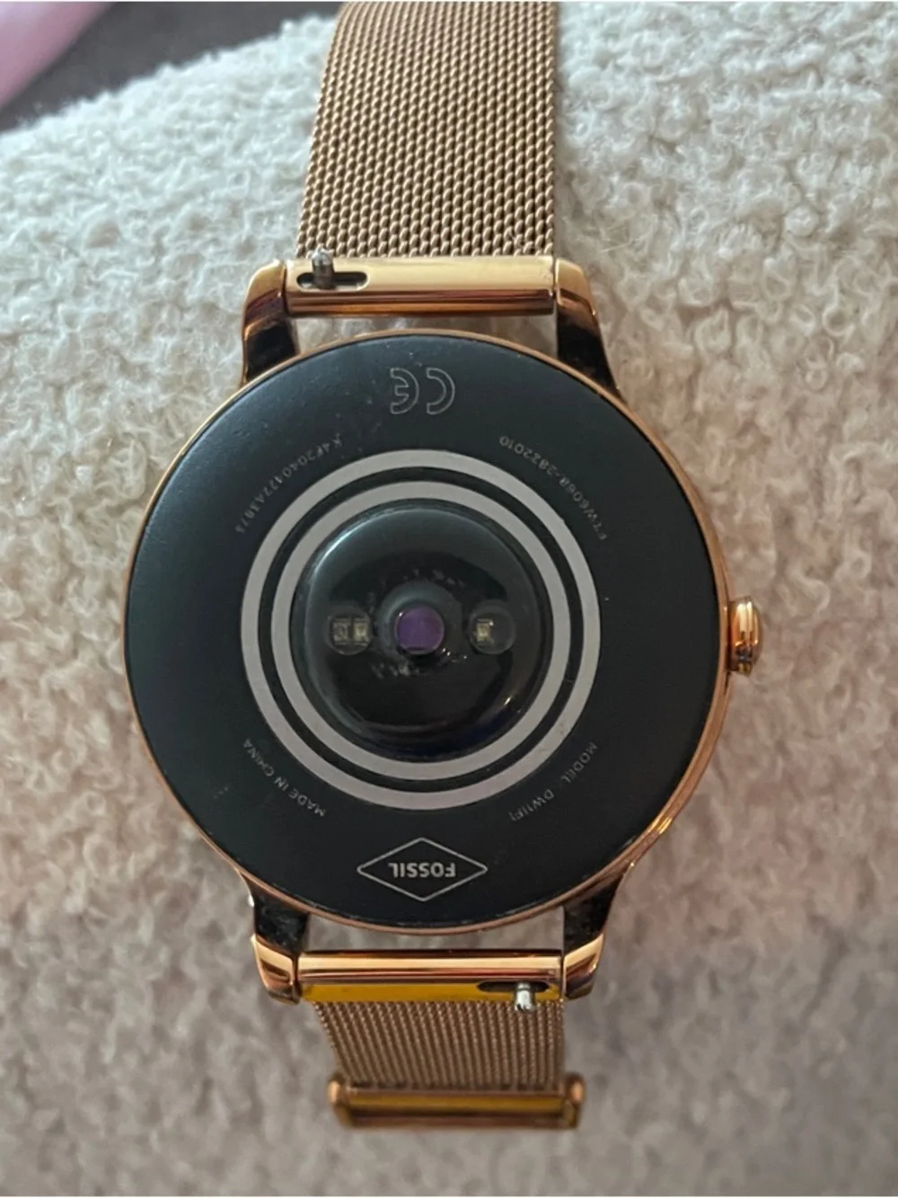 Fossil Rose Gold Stainless Steel Mesh Smartwatch